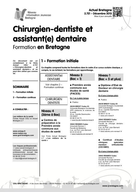 formation assistant dentaire